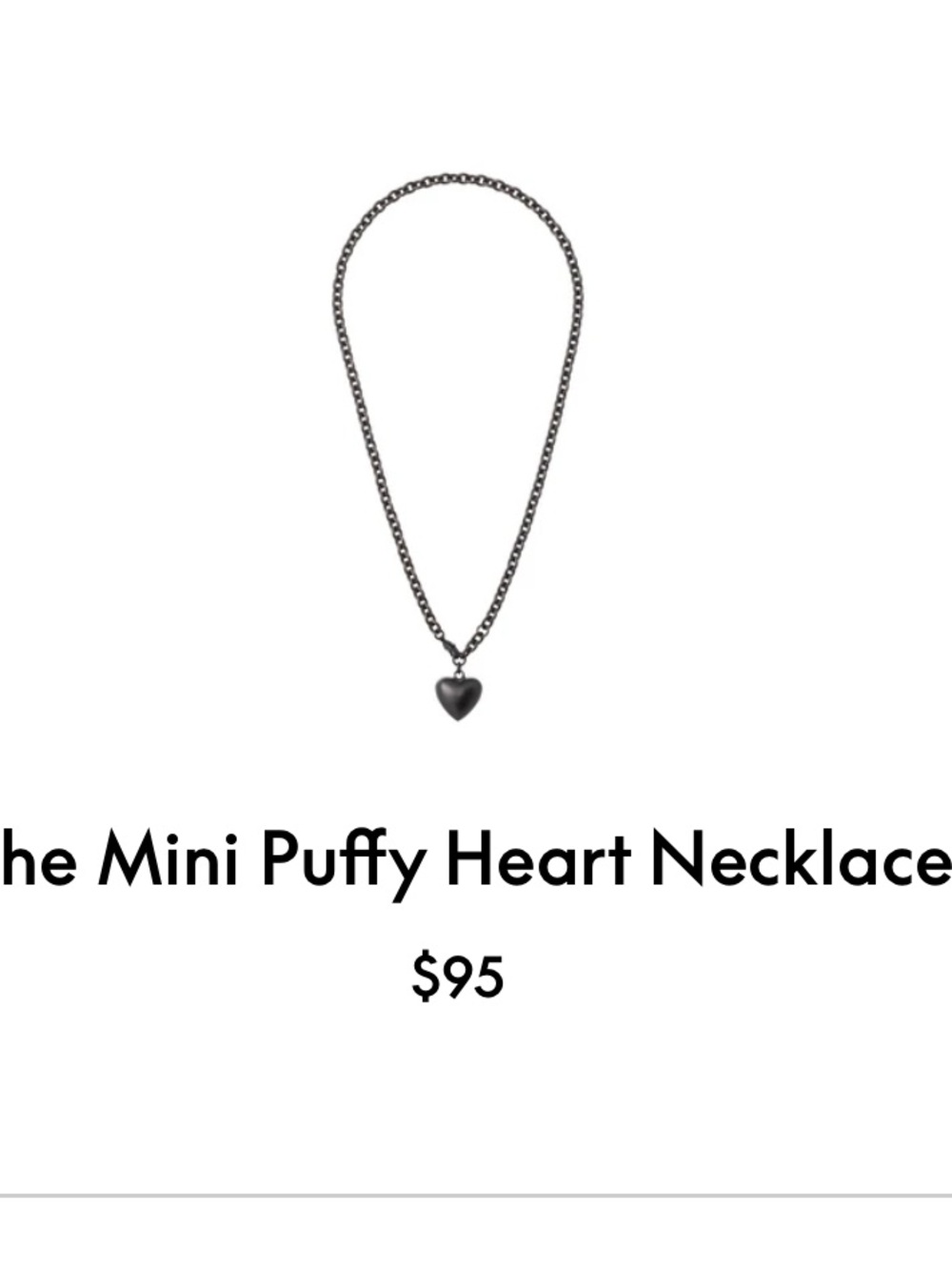 NWOT Roxanne Assoulin The Mini Puffy Heart Necklace